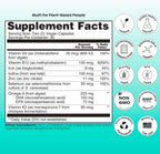 wholier Multi for Plant Based People - Multivitamínico vegano con Omega 3, B12, D3, Hierro, 60 cápsulas