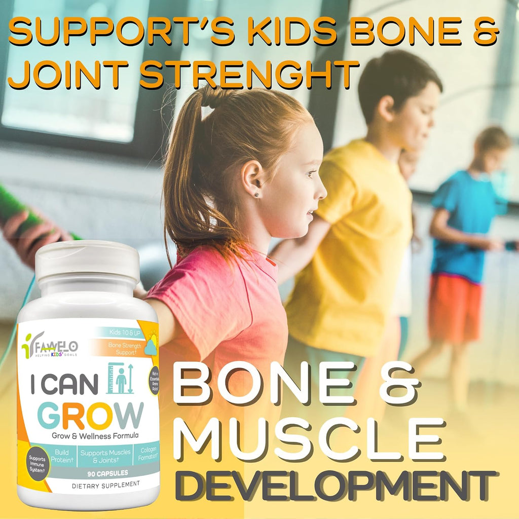 Fawelo I Can Grow (Pack de 2) - para Niños 10+ y Adolescentes | Desarrollo Natural | Huesos, Músculos y Articulaciones | Salud Inmune