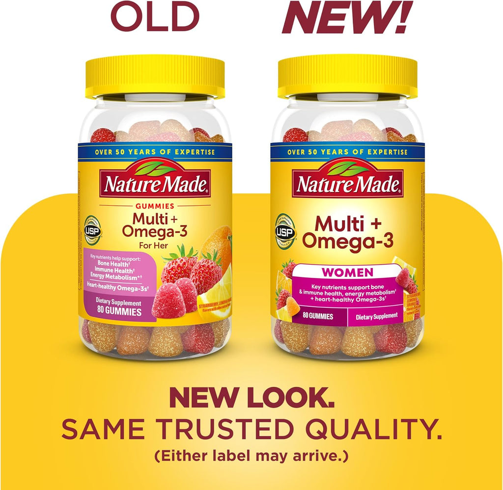 Nature Made Multivitamínico para Mujeres con Omega-3, 80 Gominolas