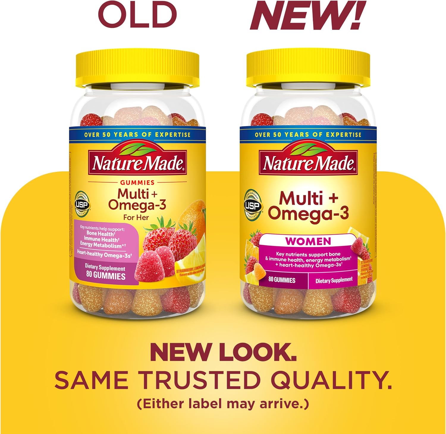 Nature Made Multivitamínico para Mujeres con Omega-3, 80 Gominolas