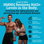 NMNH Supplement 250mg - DiHidro-Nicotinamida Mononucleótido Puro con Bioperine® (Alternativa NMN para Aumentar NAD+)