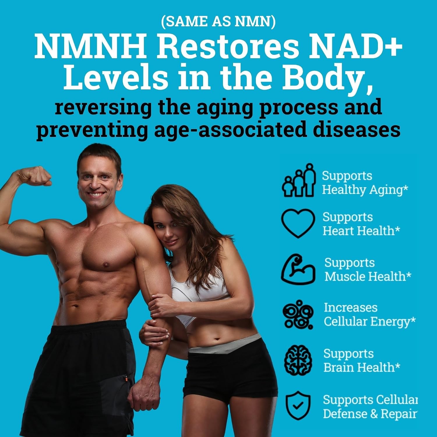 NMNH Supplement 250mg - DiHidro-Nicotinamida Mononucleótido Puro con Bioperine® (Alternativa NMN para Aumentar NAD+)