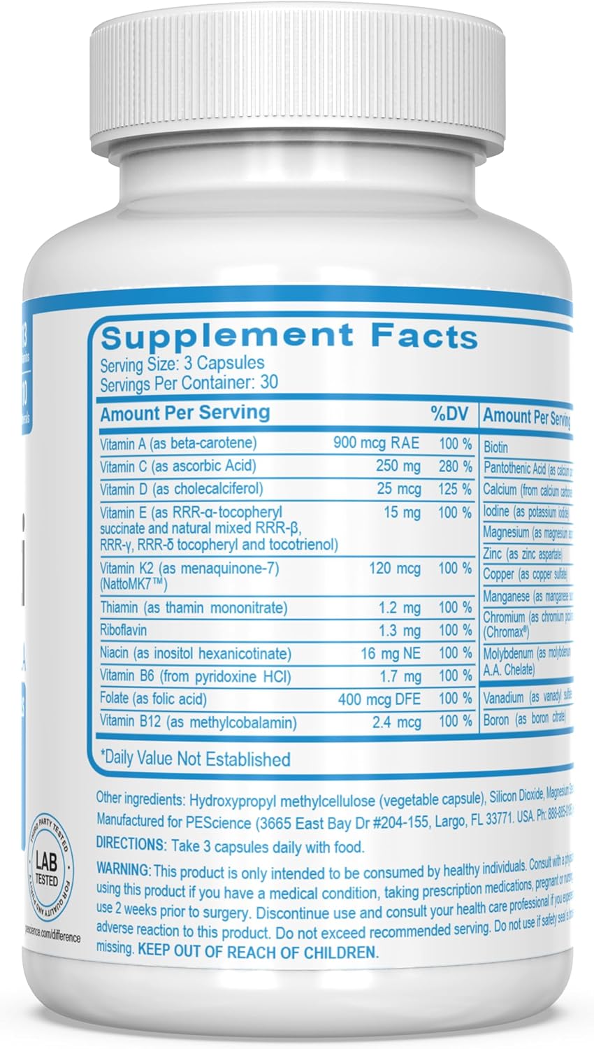 PEScience TruMulti Multivitamin for Men, 90 Capsules