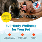 Aceite de Salmón Salvaje de Alaska para Gatos y Perros Pequeños - Apoya la Piel, el Pelaje, las Articulaciones y el Bienestar General - Puro y Premium - 2 oz