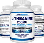 Arazo Nutrition L-Teanina 250mg con Inositol 100mg, 120 Cápsulas Vegetarianas