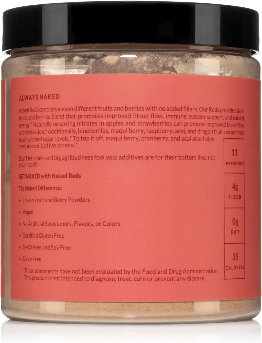 NAKED Reds Superfood Powder - Mezcla de Frutas Rojas, 28 porciones