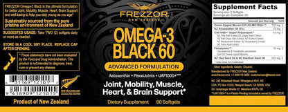 FREZZOR Omega 3 Black - Aceite de Mejillón de Labio Verde de Nueva Zelanda, 60 Cápsulas Blandas – Image 2