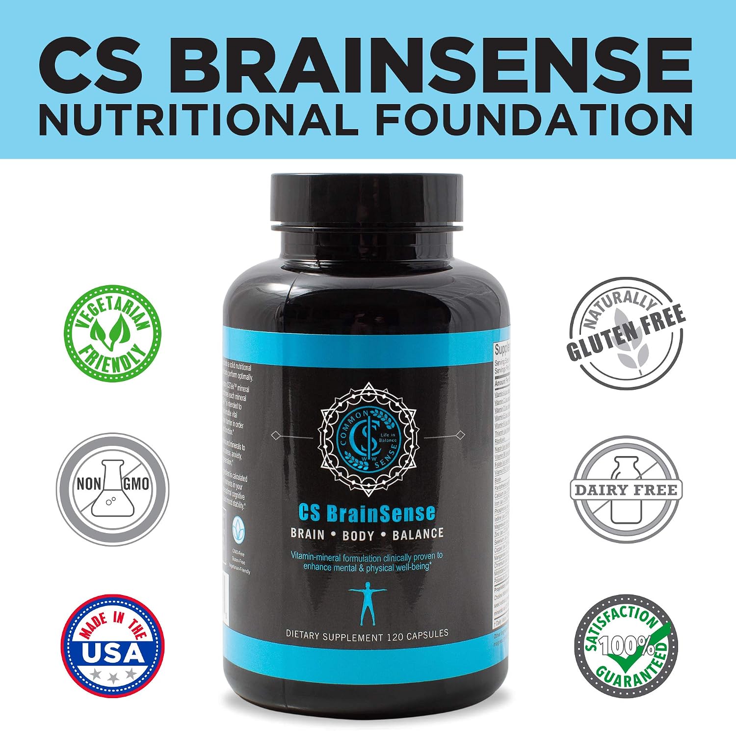 BrainSense – Suplemento para el Estado de Ánimo y la Claridad Mental, 120 Cápsulas