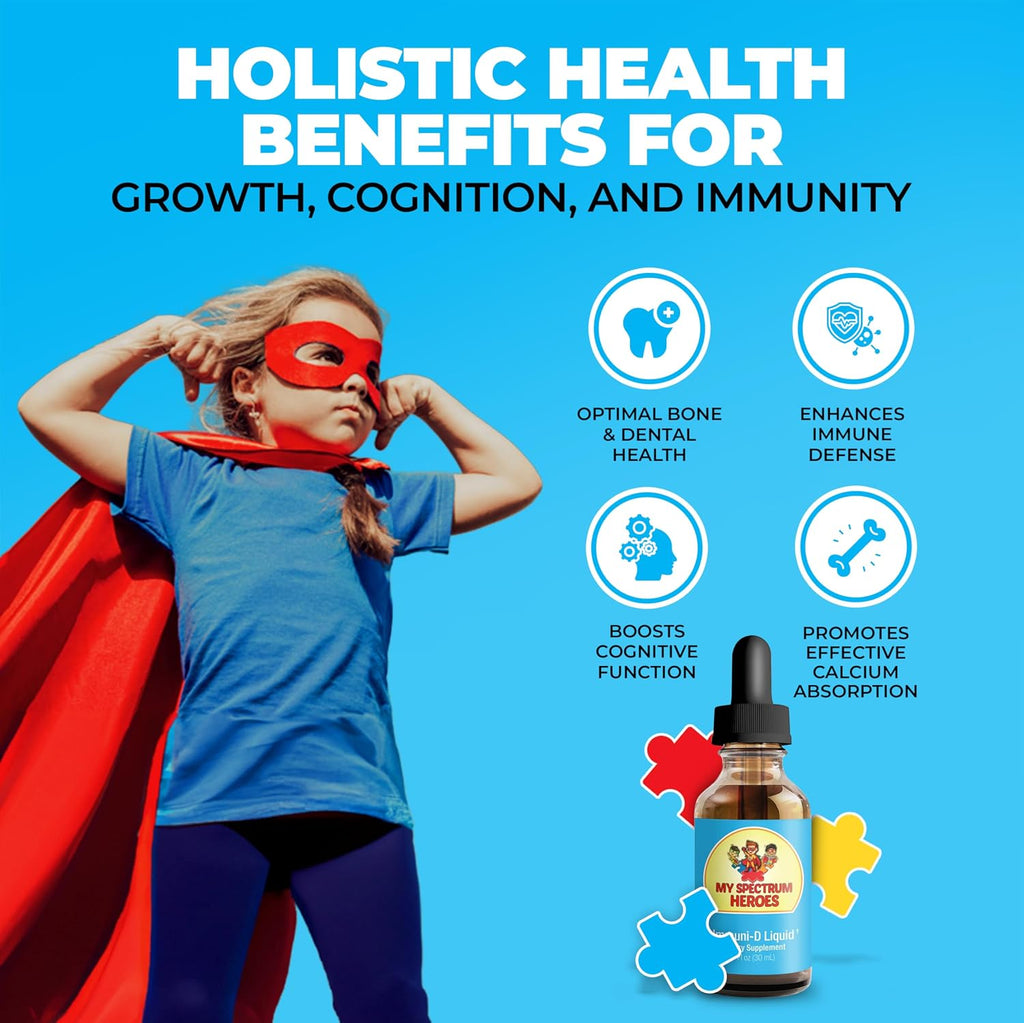 Immuni-D Vitamina D3 Líquida - 1000 UI - Suplemento sin Gluten para Niños y Adultos