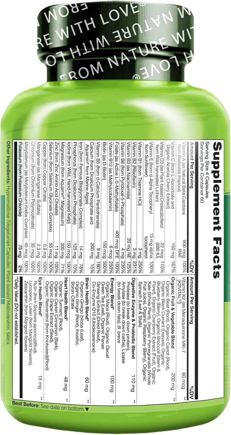 NATURELO Multivitamínico Integral para Mujeres - 240 Cápsulas Veganas