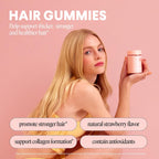 MONDAY HAIRCARE Gominolas de Biotina 2500 mcg con Vitamina C y E - 60 unidades