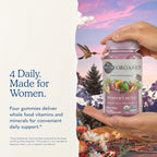 Garden of Life Organics Women's Gummies - Multivitamínico para mujeres con Metil B12, C y D3, Orgánico, Vegano, Sabor Bayas, 120 gomitas