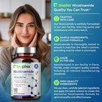 biophix B-3 Nicotinamida 500 mg 180 cápsulas - Fórmula de vitamina B3 sin enrojecimiento