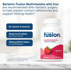 Bariatric Fusion Multivitamínico Bariátrico con Hierro Completo Masticable - Sabor Fresa - 120 Comprimidos