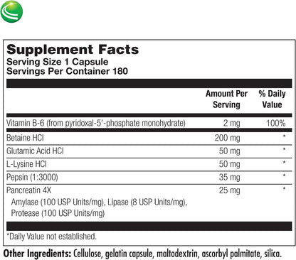 Nutra BioGenesis PanZyme - Multienzima con Betaina HCL y Pepsin - 180 Cápsulas – Image 5