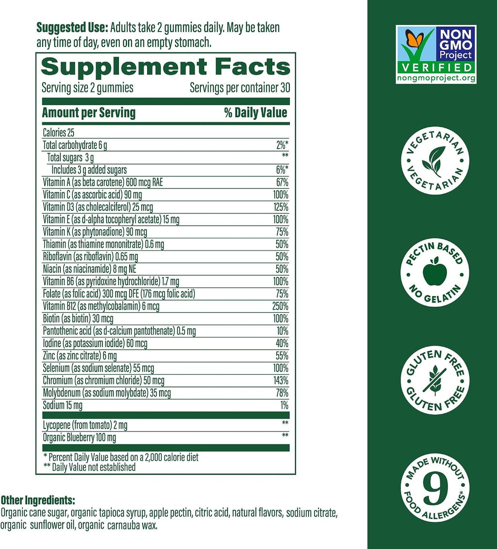 MegaFood Multivitamínico para Hombres en Gominolas de Arándano Salvaje, 60 unidades