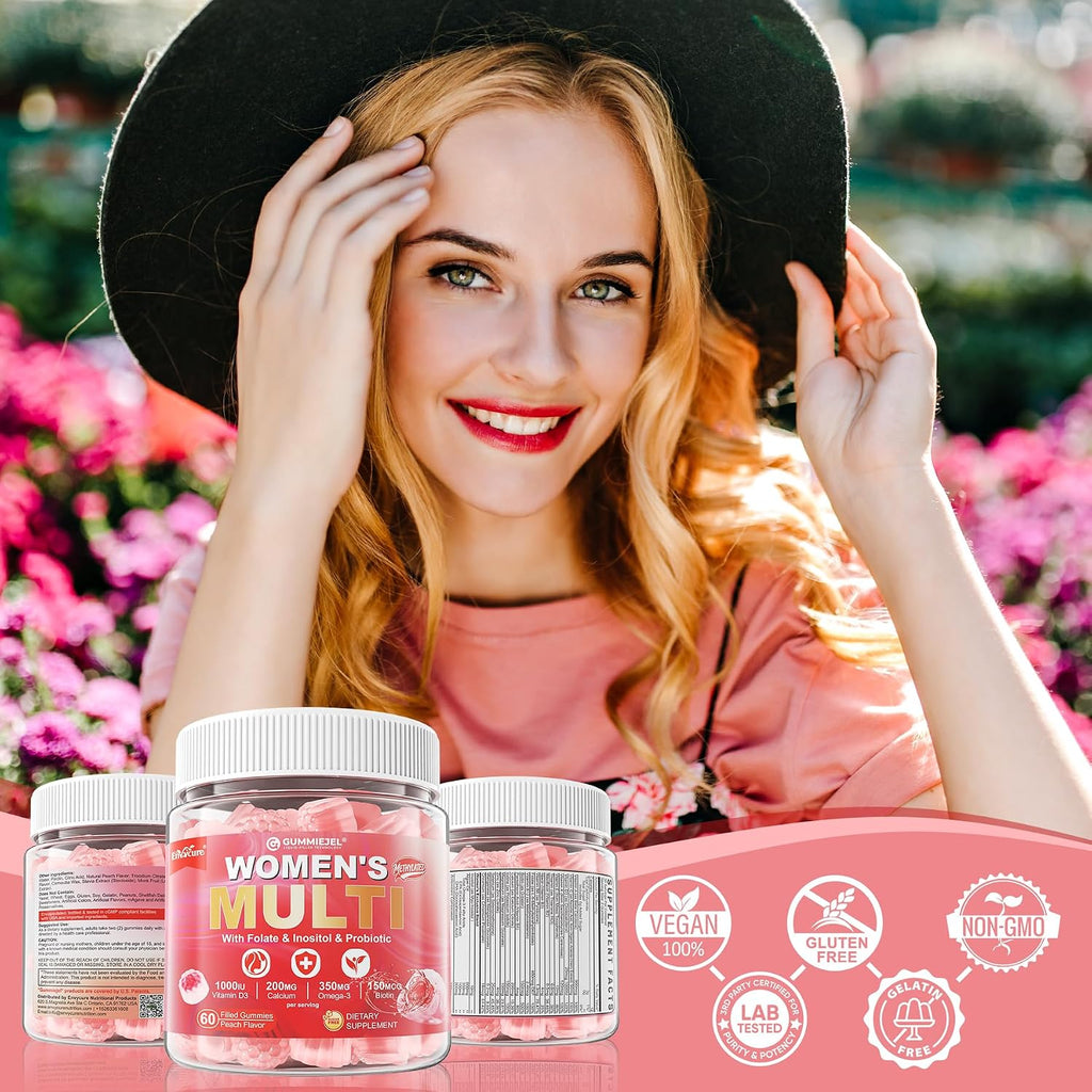 Multivitamínico para Mujeres con Omega-3, Probióticos y Antioxidantes - 60 Gominolas