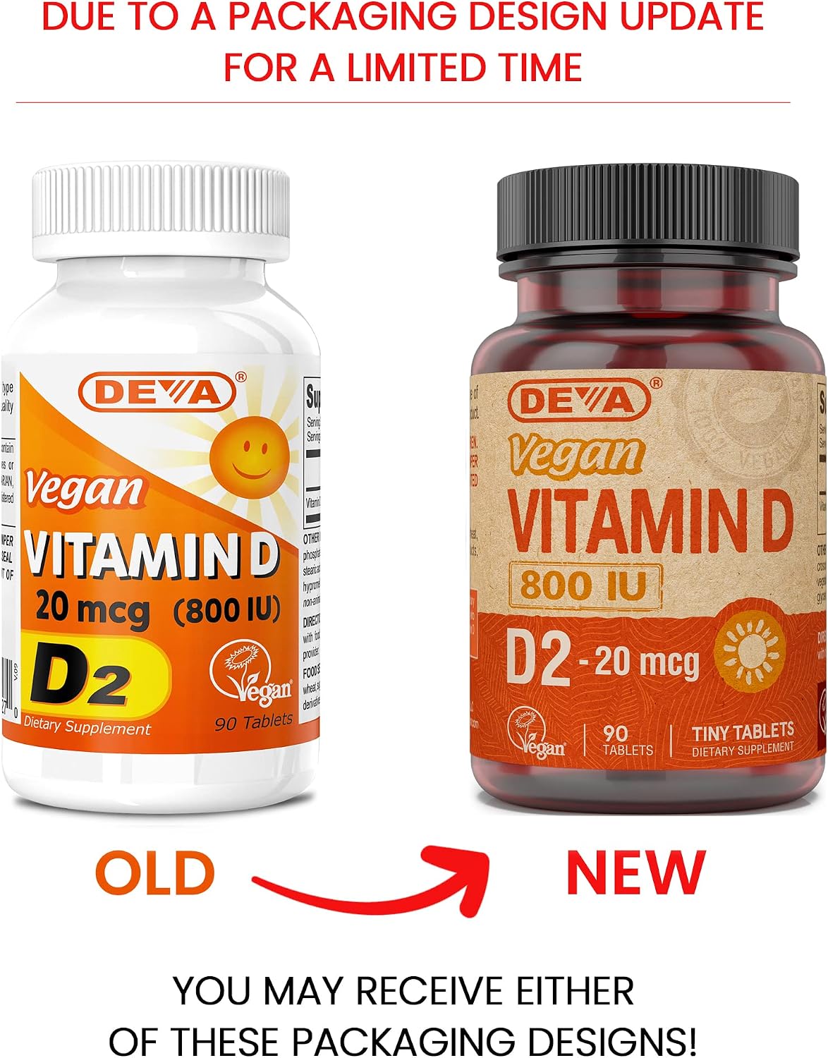 Deva Vitamina D2 Vegana 800 UI - 90 Comprimidos de Disolución Rápida