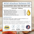 Wholistic Pet Organics Aceite de Salmón Salvaje de Alaska para Perros - Omega 3 EPA y DHA - 500 Cápsulas