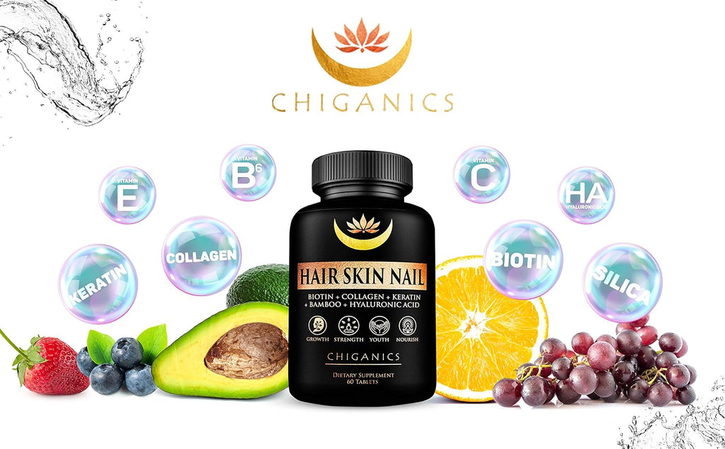 10X Potente Biotina 5000mcg con Keratina, Colágeno y Sílice para Cabello, Piel y Uñas