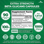 Zazzee Extra Strength Beta Glucans 1,3/1,6, 1000 mg, 90 Cápsulas Veganas