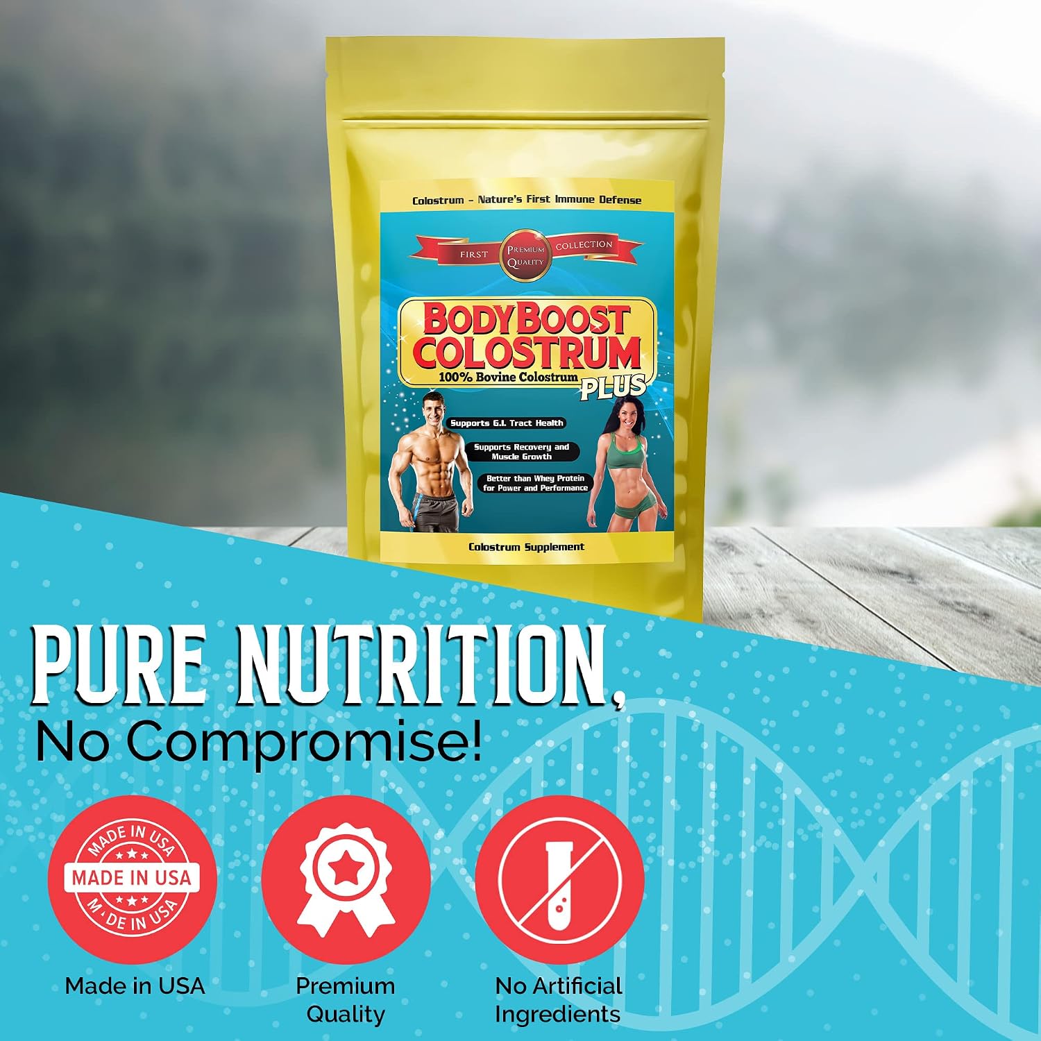 BodyBoost Colostrum Whole – Colostrum Bovino 100% en Polvo, Inmunoglobulinas y Lactoferrina, de Pasto, Salud Intestinal e Inmune, 227 g