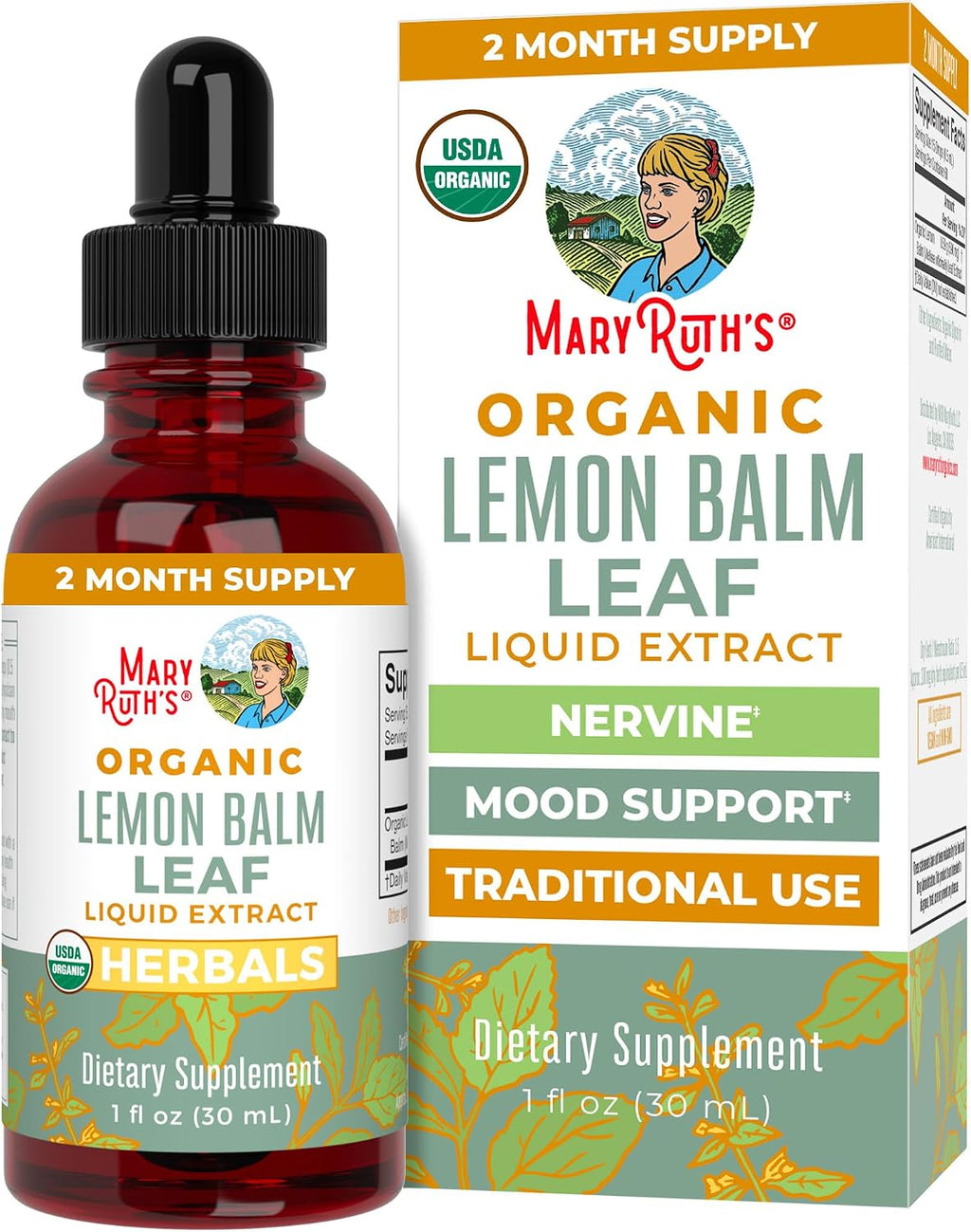 MARYRUTH'S Organics Extracto Líquido de Hoja de Melisa Orgánico - 30 ml