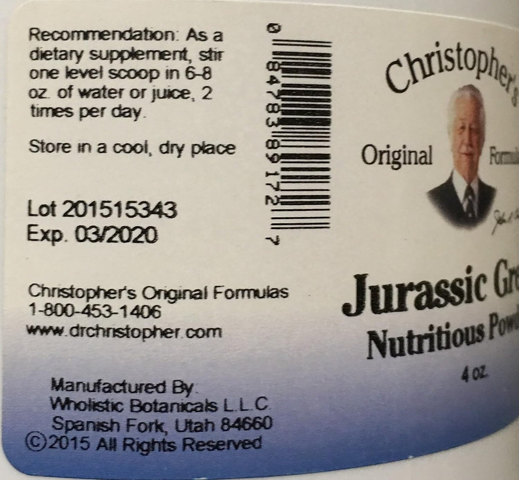 Dr. Christopher's Nourish Polvo Verde Jurásico - 4 oz