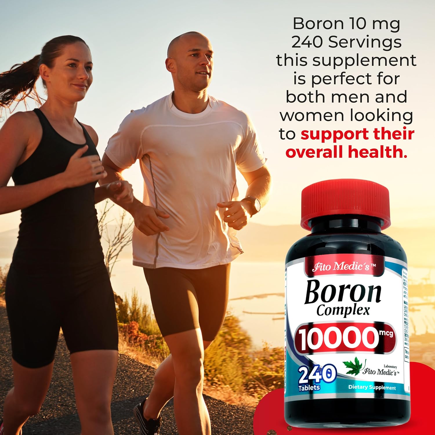 Boron 10 mg - 240 Porciones - Suplemento de Boro - FITO MEDIC'S Lab