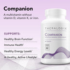 Theralogix Companion Multivitamínico y Mineral - 90 Comprimidos - Para Mujeres y Hombres Sin Hierro, Vitamina D ni Vitamina K - Vitaminas B, Zinc y Magnesio - NSF Certificado