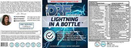 Lightning in a Bottle de Doctor Farrah | Multivitamínico con 23 Vitaminas y Minerales | Antioxidante