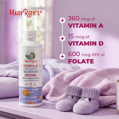MaryRuth’s Prenatal & Postnatal Multivitamin – Folato (600 mcg): El folato contribuye al crecimiento de los – Image 7
