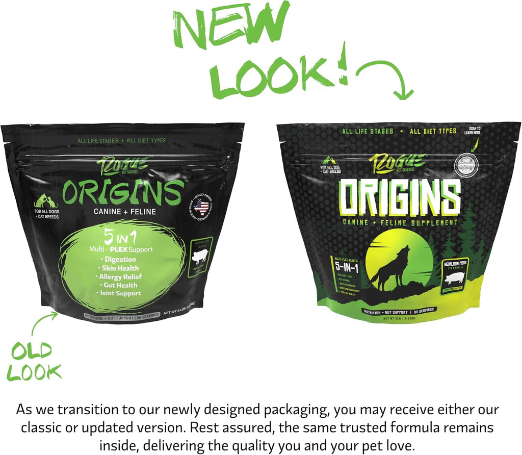 Orígenes 5-en-1 Suplemento para Perros - Topper en Polvo con Proteína de Cerdo - 2.27 kg