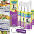 Pack de 4 Botellas de Vitamina B12 Líquida 5000 mcg con Guía y Pastillero