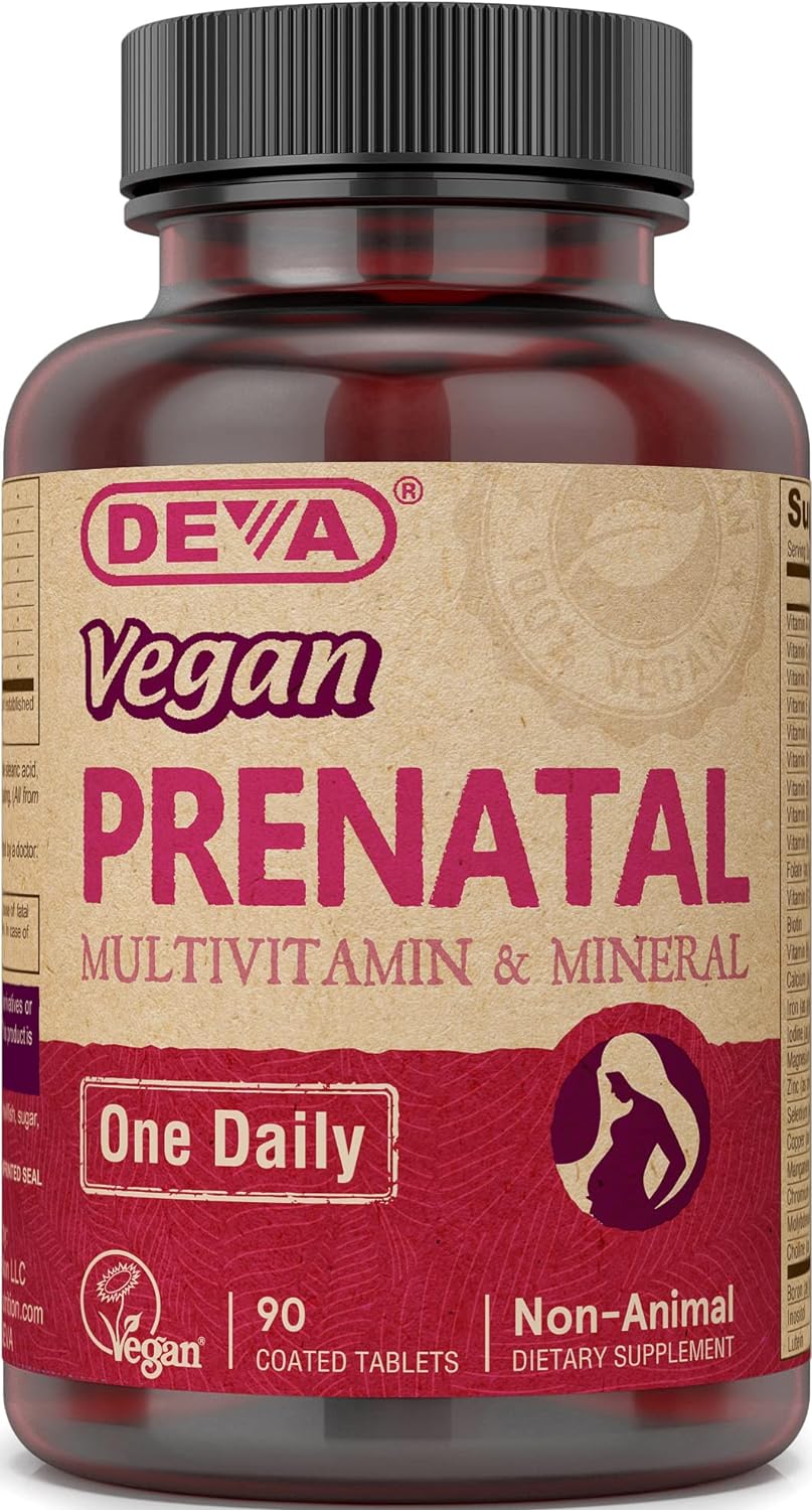 DEVA Vitaminas Prenatales Veganas - Multivitamínico y Mineral - 90 Comprimidos