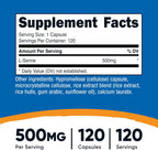 Nutricost L-Serina 500mg, 120 Cápsulas - Sin OGM, Sin Gluten, Cápsulas Vegetarianas