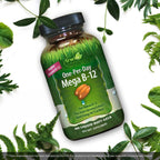 Irwin Naturals One-Per-Day Mega B-12 1.500 mcg Metilcobalamina - Absorción Rápida con MCT y Ginseng Asiático - 60 Cápsulas Blandas Líquidas
