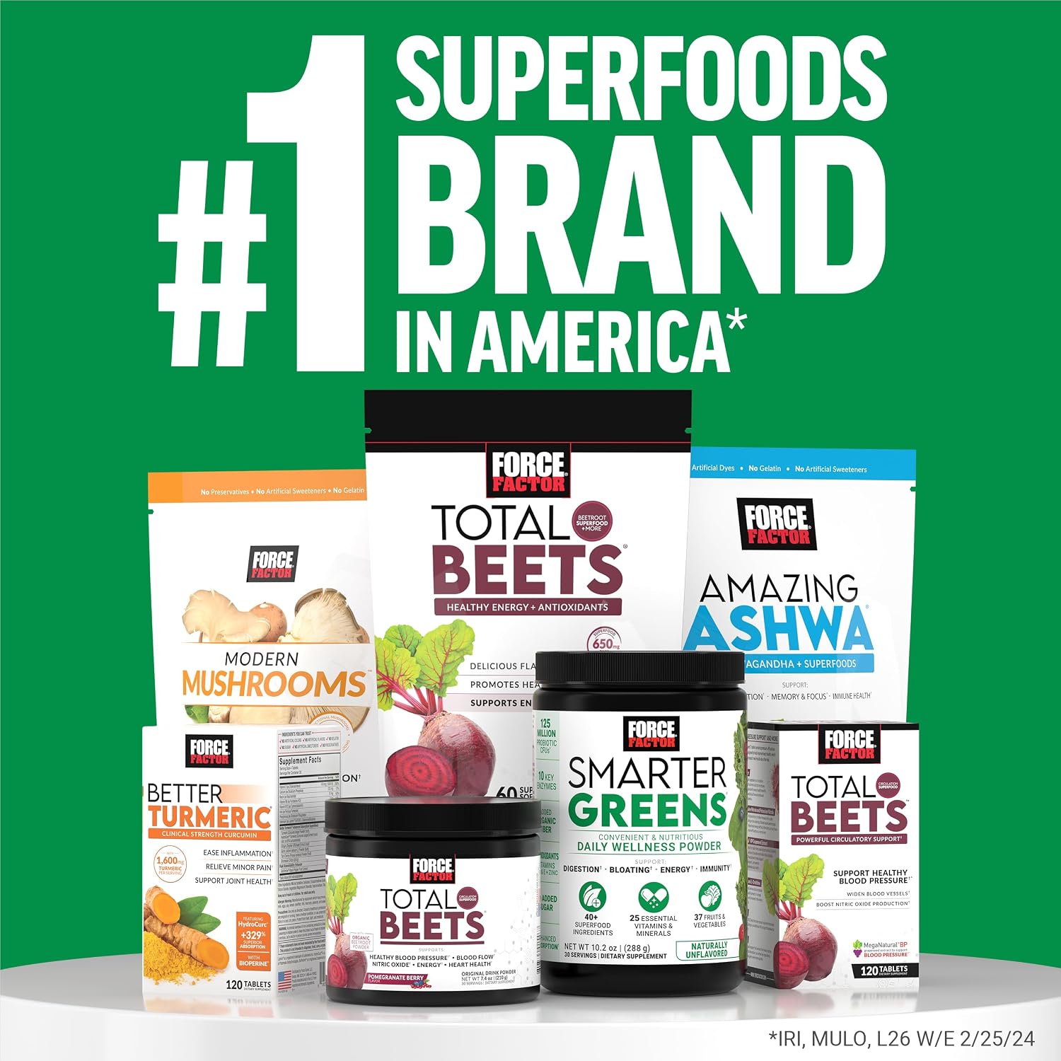 Force Factor Smarter Greens Daily Wellness Powder 2 Pack - Sin Sabor
