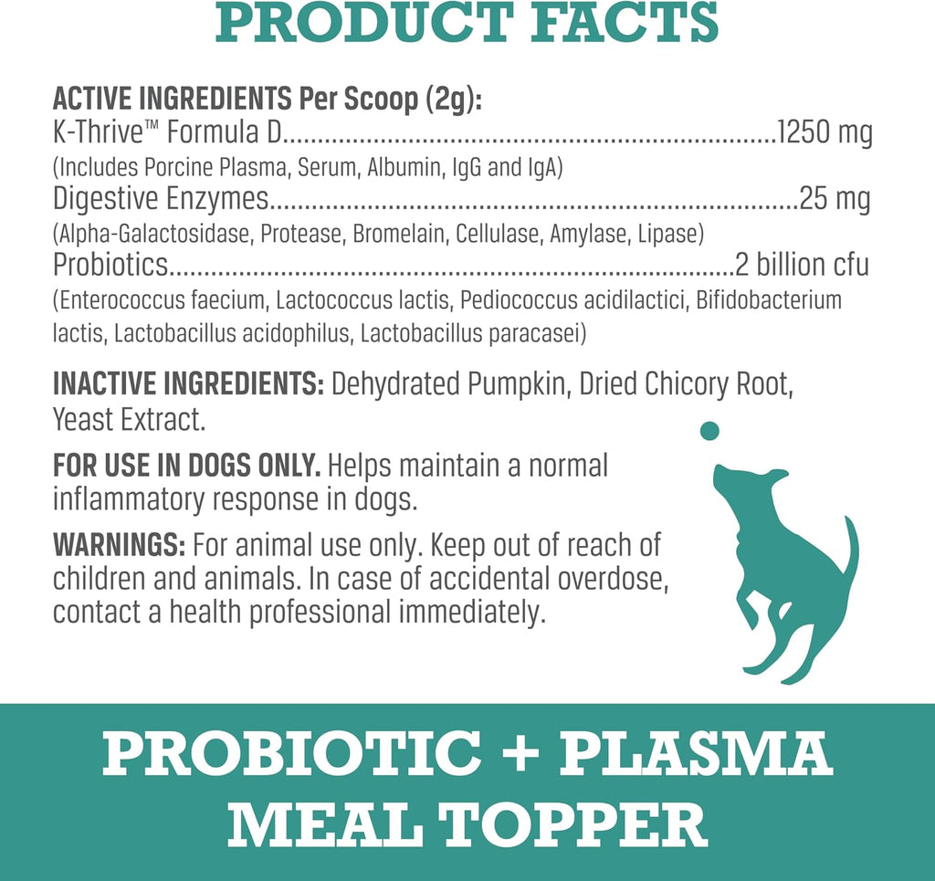 WINPRO Probiótico en Polvo para Perros - Complemento con Plasma, Prebióticos y Probióticos, 60 Dosis