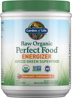 Garden of Life Raw Organic Perfect Food Energizer - Superfood Verde en Polvo Sabor Granada y Yerba Mate, 30 Raciones