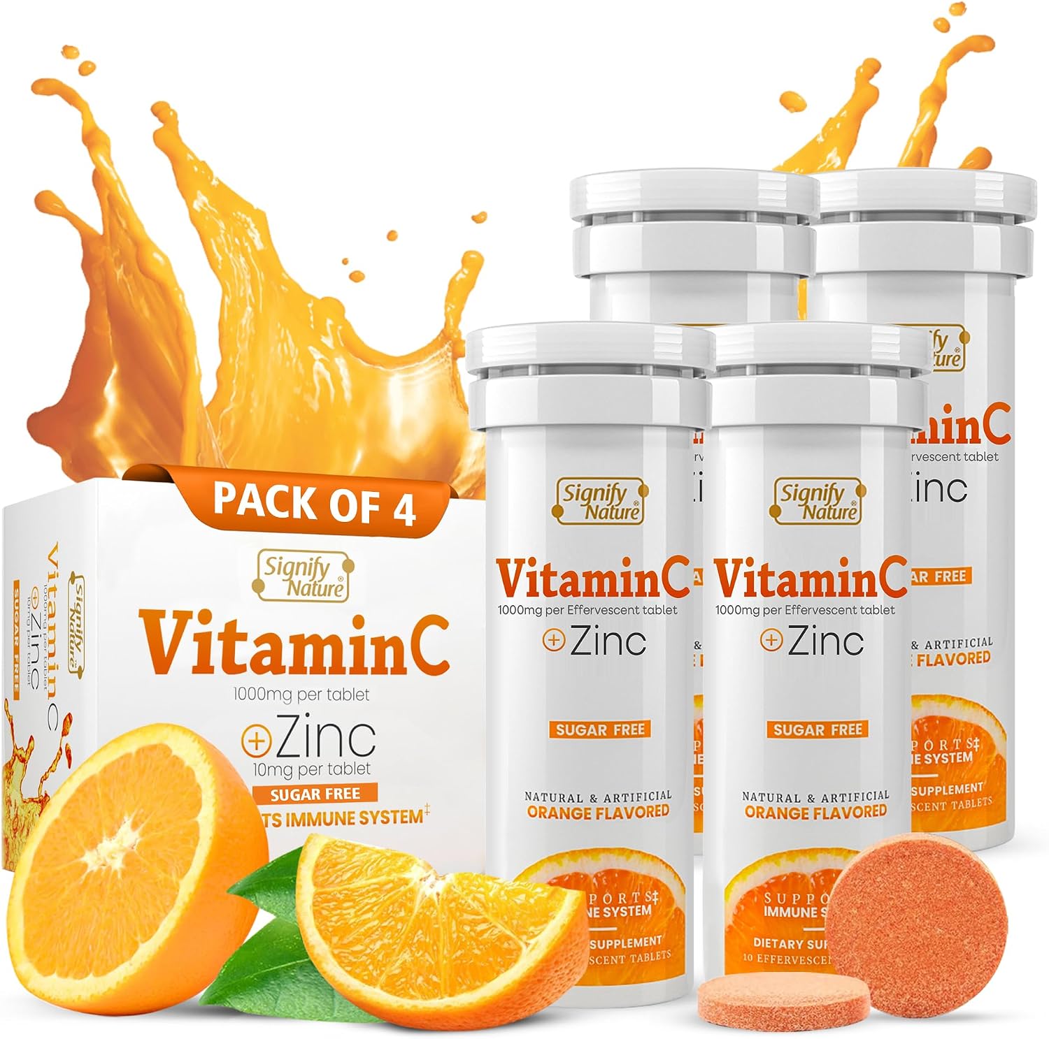 SIGNIFY NATURE Vitamina C 1000mg Efervescente con Zinc - 40 Comprimidos