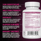 PEScience Symbiont-GI Cápsulas para la Salud Digestiva con Probiótico y Enzimas, 90 Cápsulas