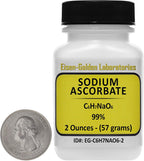 Ascorbato Sódico [C6H7NaO6] 99% USP Grado Alimentario en Polvo 2 Oz (57 g)