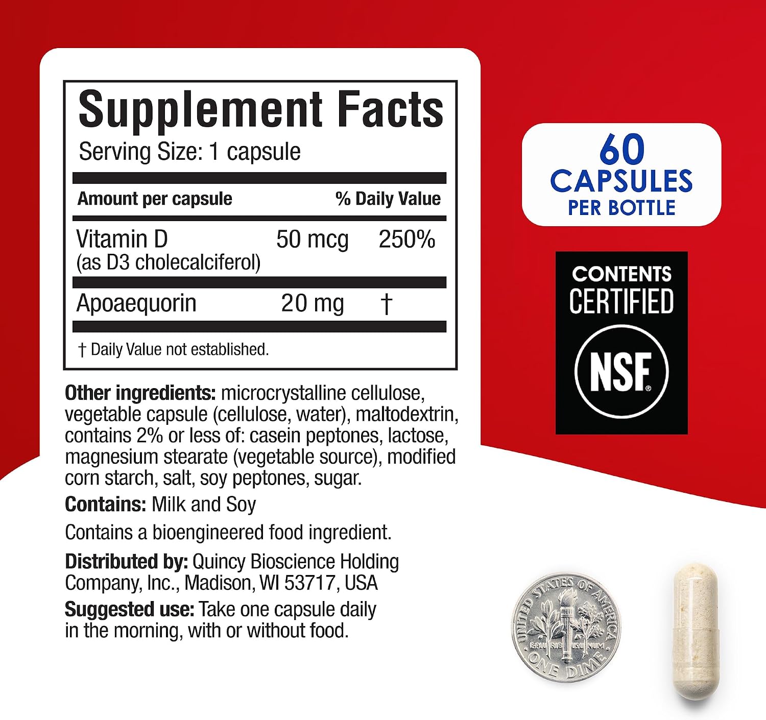 Prevagen Extra Strength - 60 Capsules (2 Month Supply) | Formulated for Your Brain | 20mg of Apoaequorin plus Vitamin D3 with 7-Day Pill Organizer