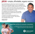Juce Greens Organic Superfood Powder - 77 Superfoods con Hongos Adaptógenos y Probióticos - Sabor Manzana (20 Servicios)