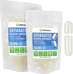 XPRS Nutra Cápsulas de Gelatina Tamaño 0 Separadas - 500 Unidades - Cápsulas Vacías Transparentes para Relleno de Suplementos