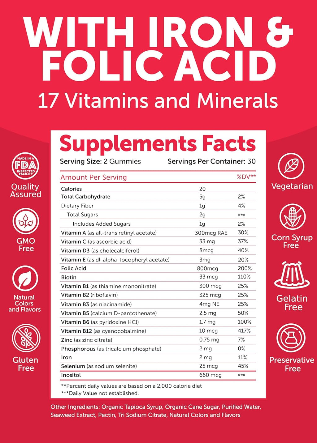 Lunakai 17-in-1 Gummies Prenatales y Gummies de Vitamina D3 – 2 x 60 unidades
