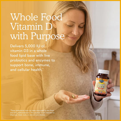 Garden of Life Vitamina D3 5000 UI, Suplemento de Alimentos Integrales con Chlorella, Frutas, Verduras y Probióticos, para – Image 2