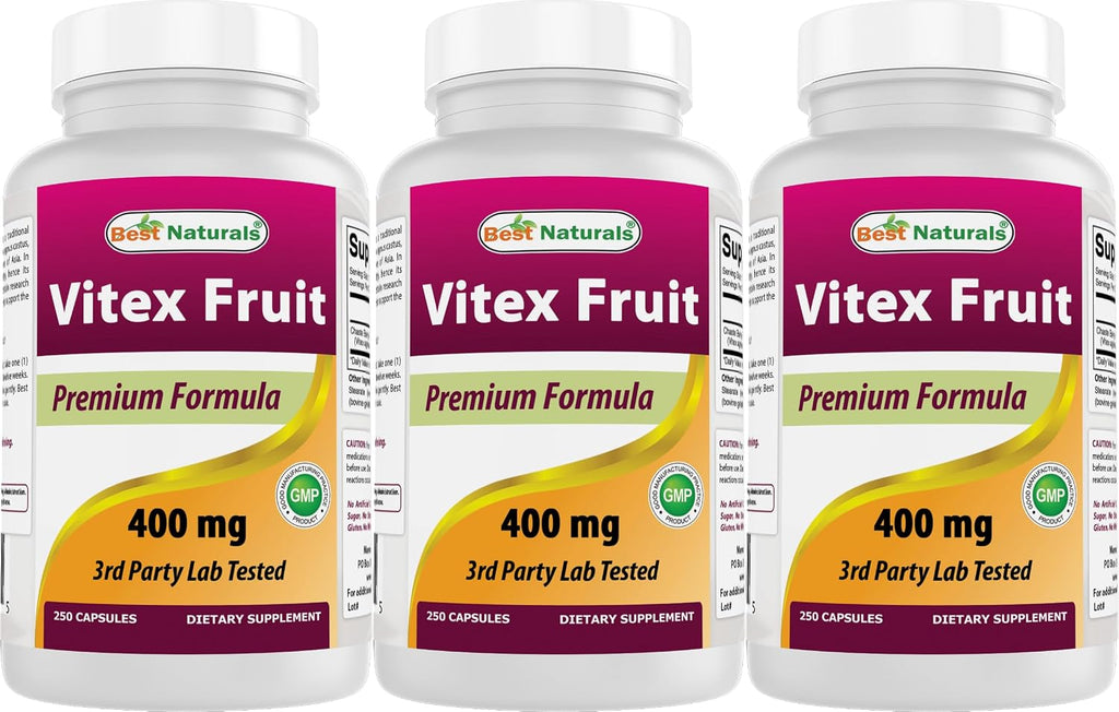 Best Naturals Vitex Chasteberry 400 mg – 250 Cápsulas (Pack de 2)