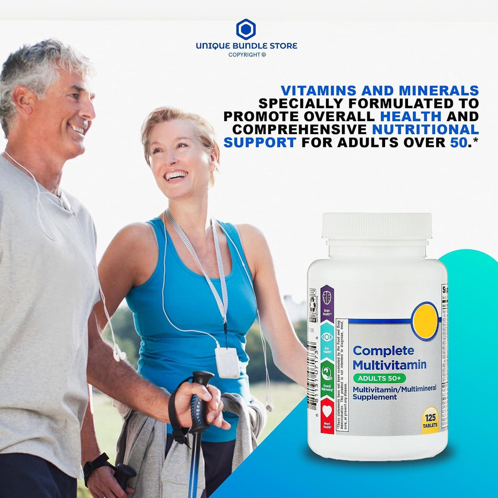 Equate Complete Multivitamin para Adultos 50+ - 125 Comprimidos + Pastillero